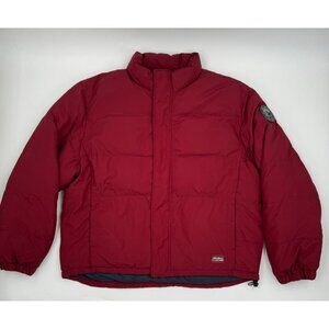 Eddie Bauer Mens Red Goose Down Puffer Coat XL Everest WeatherEdge 80th Annivers